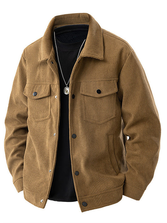 Corduroy Jacket Men's Spring/Fall Seasonal Trendy Casual Workwear Outerwear