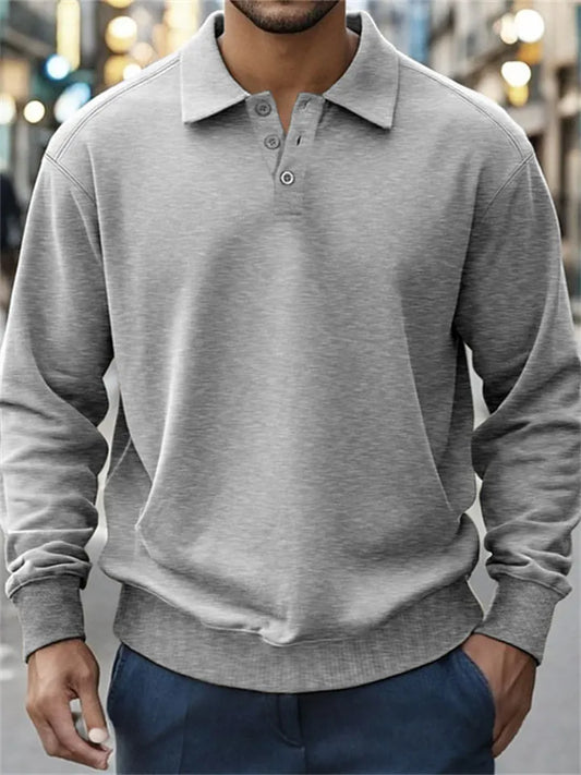 New Men's Fall Outdoor Sports Long-sleeved Polo Shirt Men's Lapel Tops