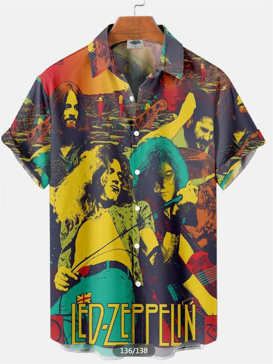 Summer Men's Lapel Trendy Fashion Beach Short-sleeved Shirt 3D Digital Printing Shirt S,M,L,XL,2XL,3XL,4XL,5XL
