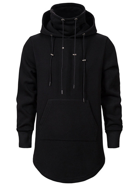Solid Color Men's Models Casual Long-sleeved Sweater Pullover Men's Sweater Medium-length Hooded Loose Jacket