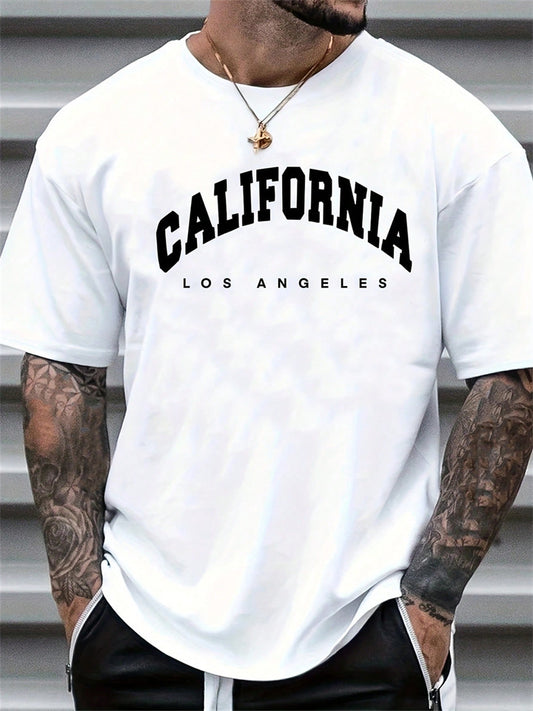 Men's Summer Crew Neck Base Layer Teenage T-shirt Short Sleeve Letter T-shirt