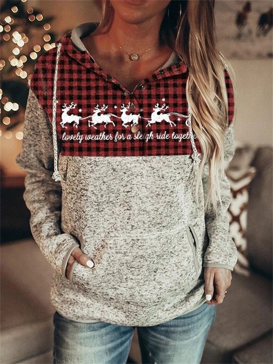 New Arrival Women's Fall/Winter Christmas Hoodie Printed Sweatshirt