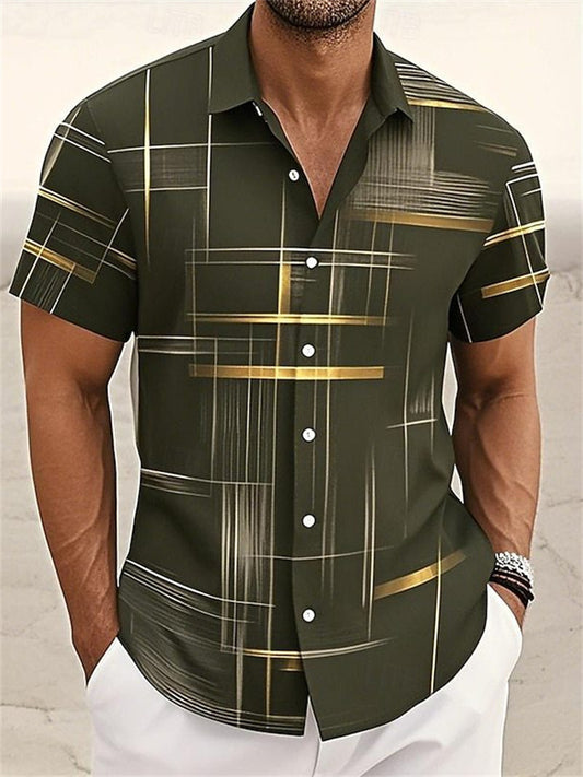 Summer New Arrival 3D Print Men's Short-Sleeve Shirt with Print