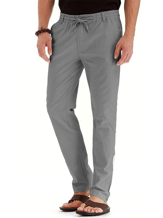 Business Casual Men's Pants Loose Large Size Elastic Waist Cotton Versatile Solid Color Sweatpants