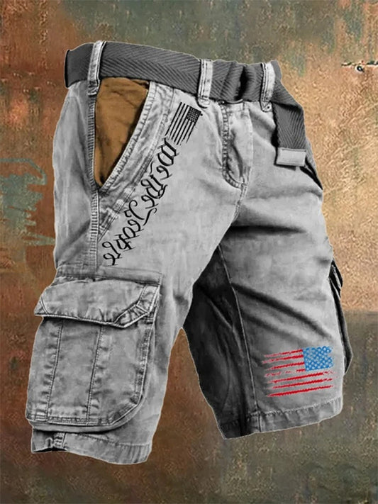 New Summer Men's Fashion Printed Shorts and Patterned Work Pants