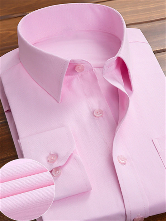 Men's Button Up Shirt Dress Shirt Collared Shirt French Cuff Shirts Black White Pink Long Sleeve Waves Turndown All Seasons Wedding Work Clothing Apparel Button-Down