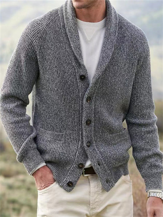 Fall and Winter New Men's Sweater Simple Thickened Cardigan Jacket
