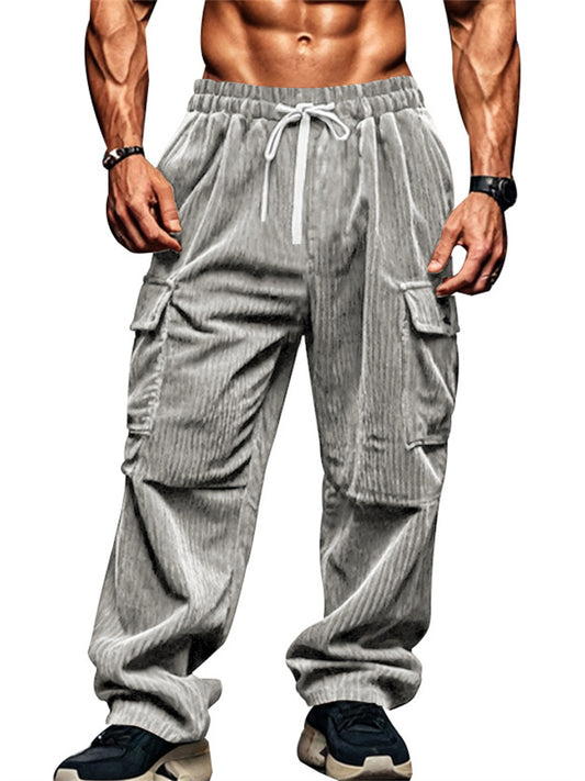 Corduroy Pants Men's Long Trousers Fall/Winter Casual Wide-Leg Straight-Leg Pants