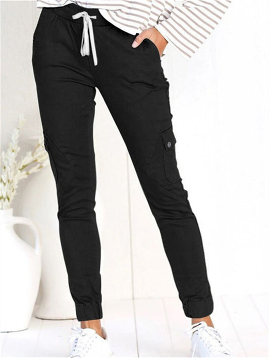 Women's Cargo Pants Joggers Silver Black Khaki Casual Casual Daily Wear High Elasticity Full Length Breathability Solid Colored S M L XL 2XL