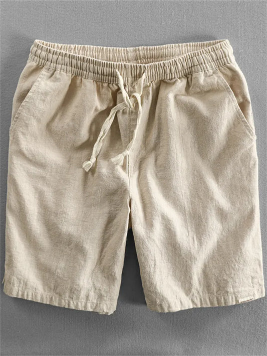 Men's Summer Casual Shorts: Loose-Fit, Trendy Cotton-Linen 5/10-Length Shorts