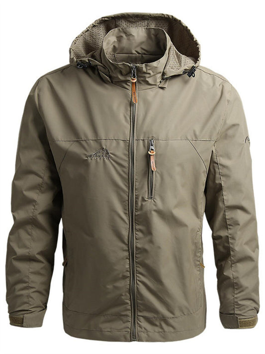 Spring and Autumn Jacket Men Trendy Mountaineering Punching Jacket Windbreaker Outdoor Sports Jackets for Men
