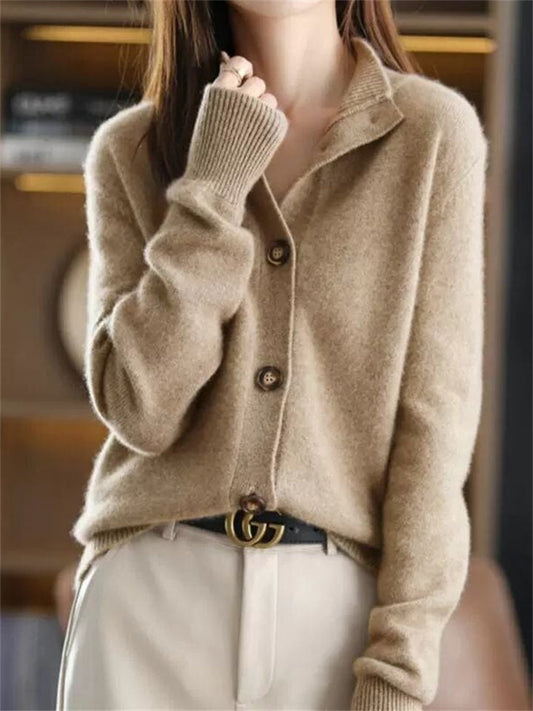 Cardigan Loose Retro Collar Knitted Sweater