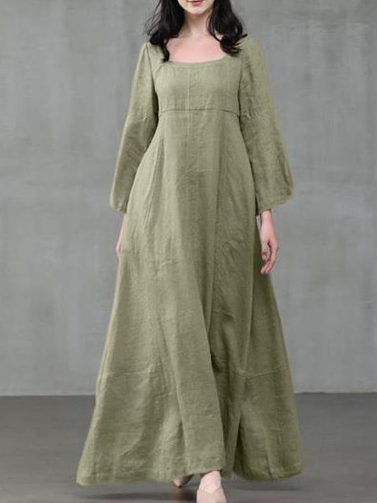 Retro Women's Dress with Large Pendulum Linen