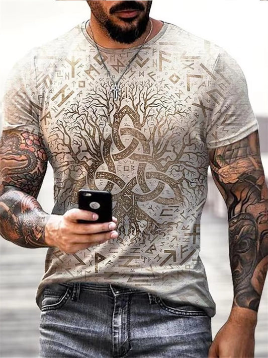 New Men's Summer 3D Digital Print Round Neck Short Sleeve T-Shirt S-3xl