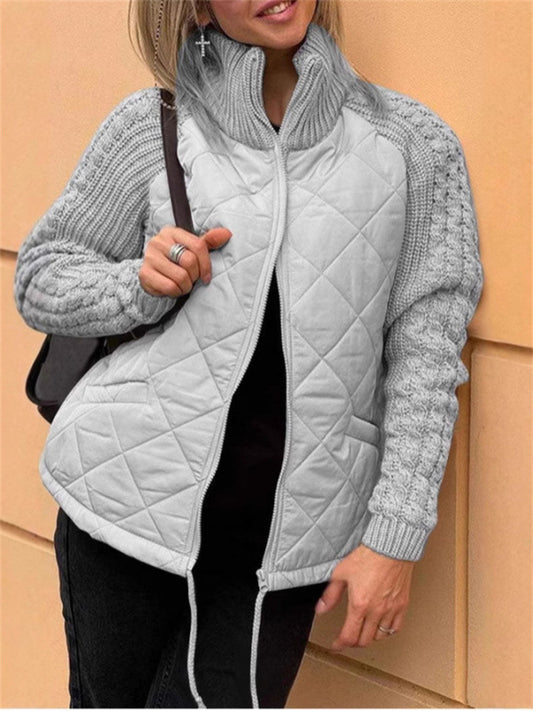New Fall/Winter Fashion Cardigan Long-Sleeve Stand-Up Collar Women's Coat Cotton Jacket