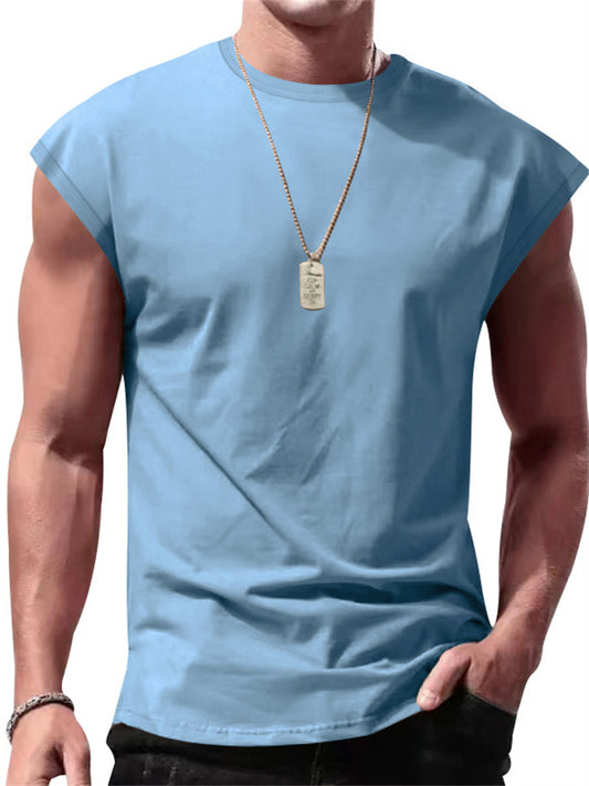 Men's New Summer Sleeveless Undershirt Men's Casual Solid-color Thin Section T-shirt Undershirt