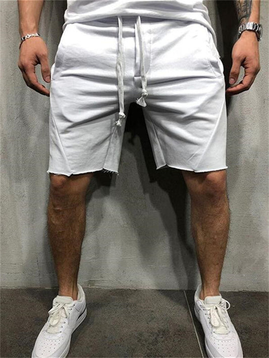 Men's Sweat Shorts Bermuda Shorts Drawstring Elastic Waist Letter Breathable Sports Short Daily Beach Cotton Sporty Casual Black White Micro-elastic