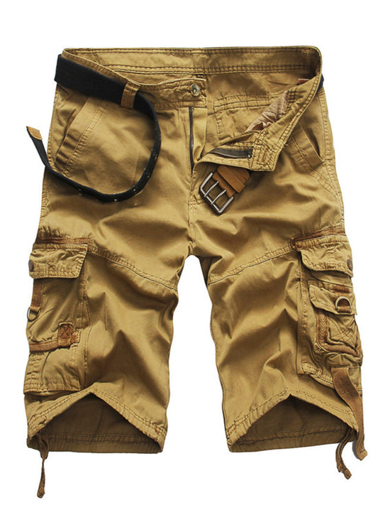 Men's Cargo Shorts Hiking Shorts Multi Pocket Lightweight Plain Camouflage Breathable Outdoor Knee Length Casual Daily Wear Cargo Shorts Casual / Sporty ArmyGreen Black Micro-elastic