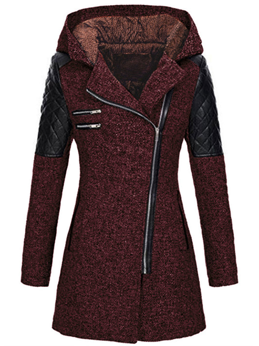 Women's Winter Jacket Winter Coat Parka Windproof Warm Outdoor Street Daily Vacation Patchwork Zipper Zipper Hoodie Fashion Modern Street Style Color Block Regular Fit Outerwear Long Sleeve Winter