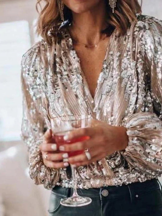 Women's Blouse Solid Colored V Neck Tops Loose Basic Top White Blushing Pink-836