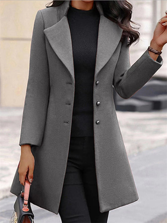 Winter New Women's Coat Korean Version of Slim in The Long Women's Tweed Coat