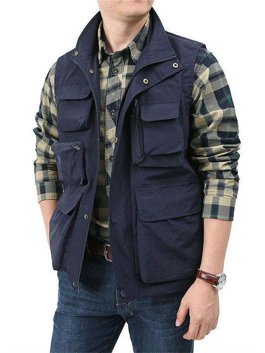 Men's Casual Vest Waterproof Quick-drying Outdoor Casual Undershirt Large Size Vest Jacket