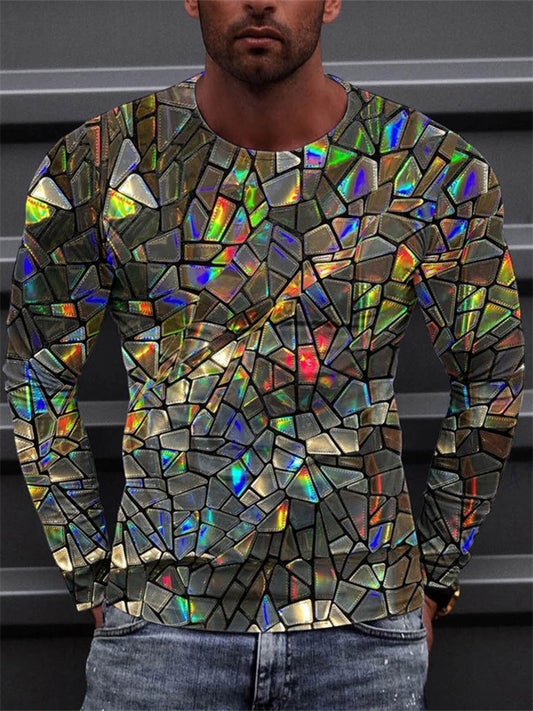 Spring/Fall New Arrival Men's Casual Long-Sleeve 3D Printed T-Shirt