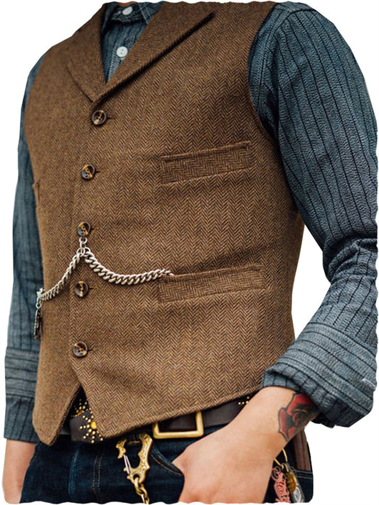 Men's Vest - Wedding Groom & Best Man Vest - Business Slim-Fit Vest