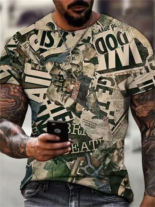 Summer Fashion Casual Printed Men's Short-Sleeve T-Shirt - Trendy Casual