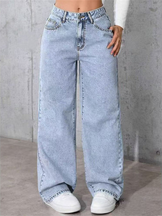 Women's High-Waisted Plus-Size Straight-Leg Relaxed-Fit Jeans