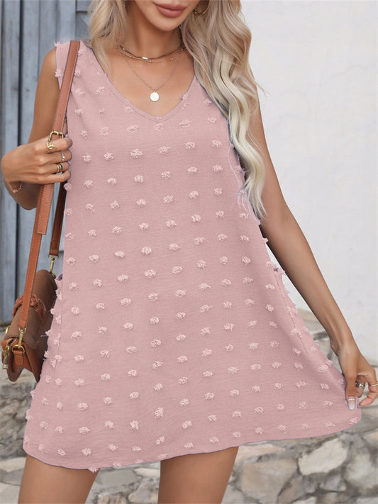 Women's Summer Small Halter Seaside Beach Cover-up V-neck Loose Undershirt Dresses