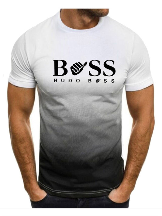 Trendy Minimalist Boss 3D Print Men's Loose-Fit Short Sleeve Top