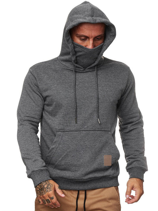 Sportswear Men's Hooded Long-sleeved Fleece Sweater Men's Mask Sweater
