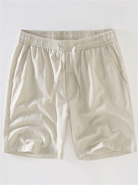 Men's Thin Section of The Summer Cotton Linen Shorts Straight Leg Pants Casual Five-minute Pants