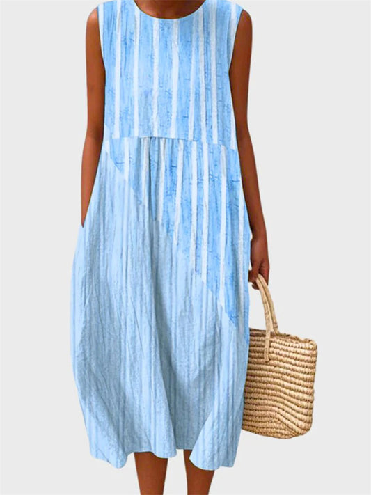 New Women's 3D-Printed Round-Neck Fashionable Summer Sleeveless Dress 6