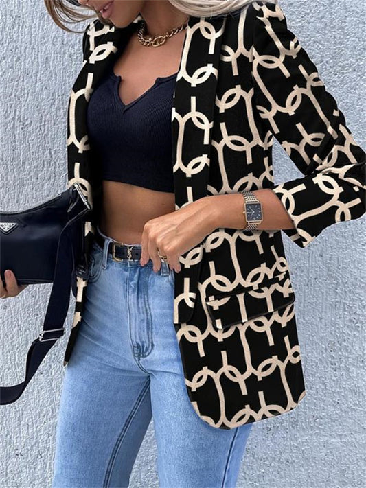 Women's Fashion Autumn and Winter New Solid Color Small Suit Long-sleeved Suit Jacket