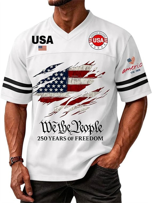 New Men's 3D-Printed T-Shirt with American Motifs – Summer Casual Short-Sleeve Top