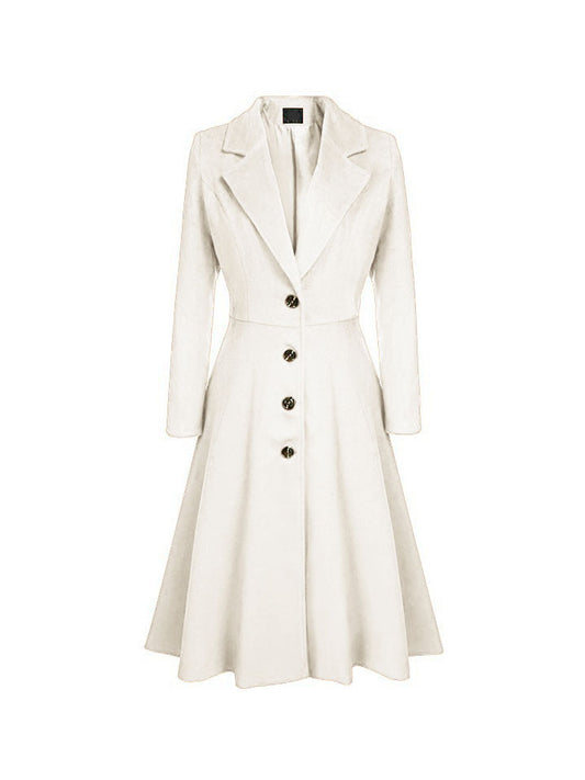 Women's Trench Coat Coat Outdoor WorkWear Daily Wear Spring Fall Winter Regular Coat V Neck Slim Elegant & Luxurious Jacket Long Sleeve Solid Color Vintage Style White Black Purple