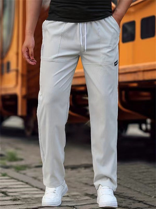 New Arrival Spring/Fall Men's Comfortable Casual Long Pants - Loose-Fit Solid Color Men's Casual Pants