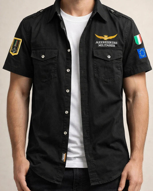 Air Force One Cotton Men's Short Sleeve Shirt Military Green Shirt Embroidered Shirt Men's Half Sleeve | JRSEE:87d843c9-33ad-4314-a066-69d1a855b20a