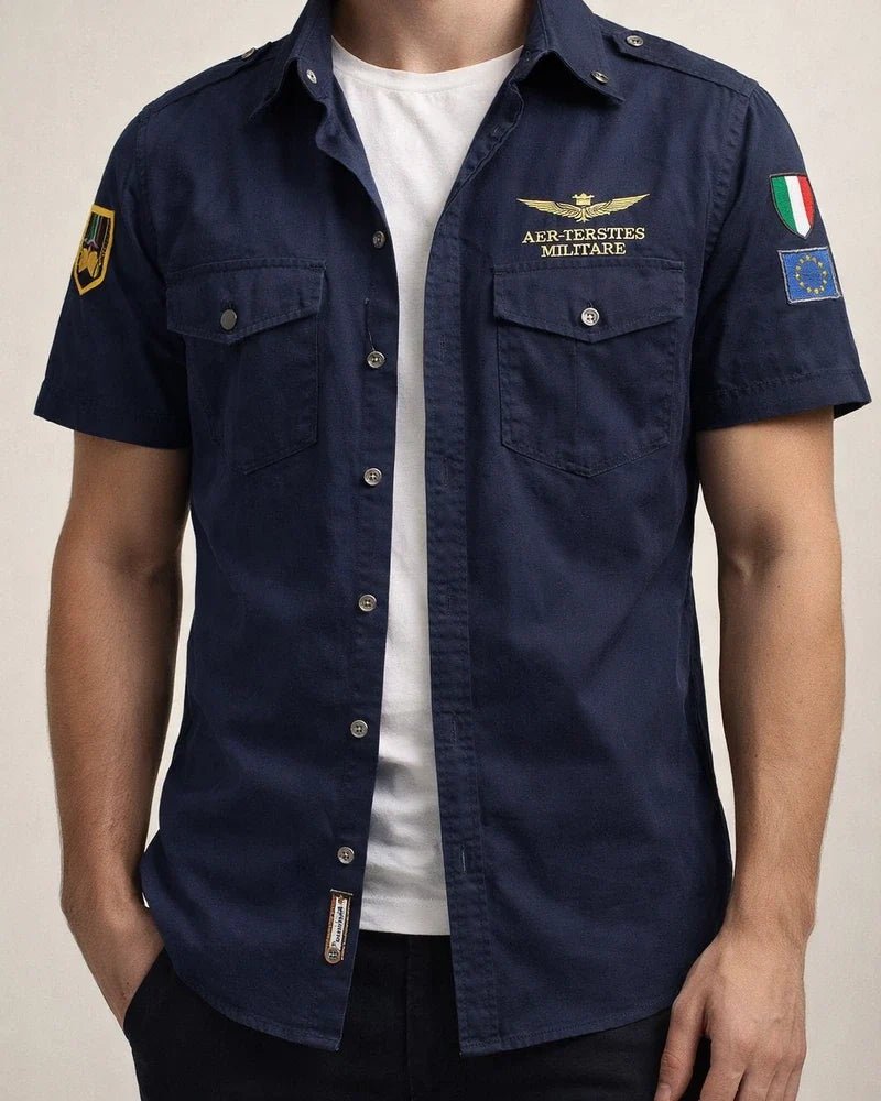 Air Force One Cotton Men's Short Sleeve Shirt Military Green Shirt Embroidered Shirt Men's Half Sleeve | JRSEE:2e14883f-2271-4176-9a10-80c5b15205c9