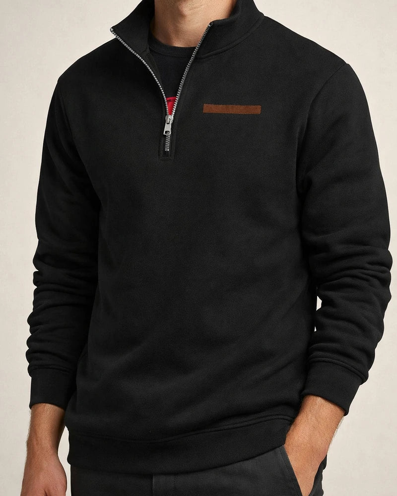 American-Style Fall/Winter Long-Sleeve Half-Zip Oversized Stand Collar Men's Sweatshirt | JRSEE:589c5358-c9b2-4d55-857c-d50b484789d7