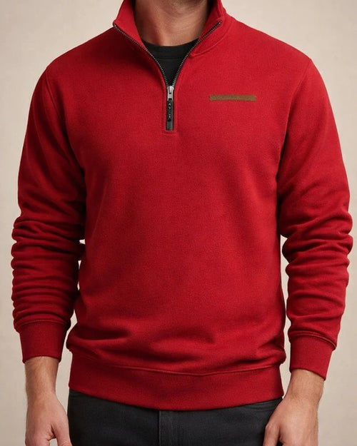 American-Style Fall/Winter Long-Sleeve Half-Zip Oversized Stand Collar Men's Sweatshirt | JRSEE:84950ed7-57d5-4959-8eb2-a7f5bd5c48ec