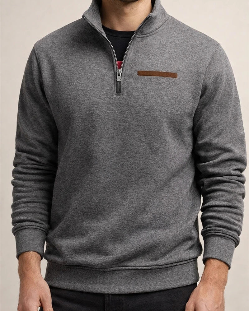 American-Style Fall/Winter Long-Sleeve Half-Zip Oversized Stand Collar Men's Sweatshirt | JRSEE:e2db30df-8c1d-4172-8899-e0c4033a8a72
