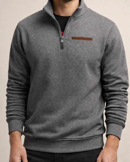 American-Style Fall/Winter Long-Sleeve Half-Zip Oversized Stand Collar Men's Sweatshirt | JRSEE:e2db30df-8c1d-4172-8899-e0c4033a8a72