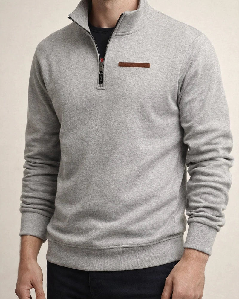 American-Style Fall/Winter Long-Sleeve Half-Zip Oversized Stand Collar Men's Sweatshirt | JRSEE:fa9d13f8-3acd-4c60-aee7-291f6b72b5b5