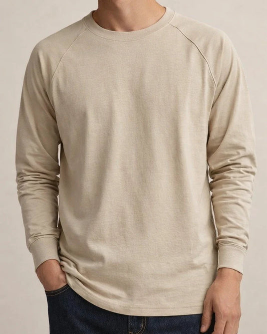 American Vintage 100% Cotton Raglan Long Sleeve T-Shirt Solid Color Base Layer Autumn Men's | JRSEE:4ce8c61d-4343-48d7-9dd4-34d2fad3ffc3