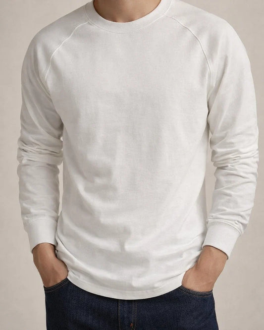 American Vintage 100% Cotton Raglan Long Sleeve T-Shirt Solid Color Base Layer Autumn Men's | JRSEE:6cae0bdd-51f2-461d-a16e-4a4c6c8ae8b0