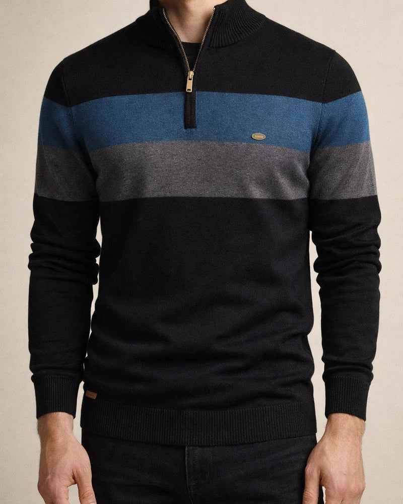 Autumn and Winter Casual Slim Men's Open Chest Stand-up Collar Men's Sweater Pullover Colorblocking Knit Sweater Sweater Men | JRSEE:84b59af6-65ed-4f51-b92a-a60f8422a33d