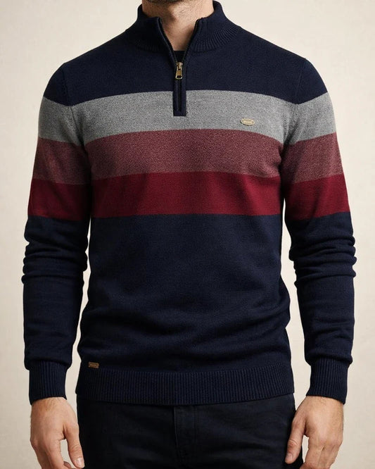 Autumn and Winter Casual Slim Men's Open Chest Stand-up Collar Men's Sweater Pullover Colorblocking Knit Sweater Sweater Men | JRSEE:b0562659-b191-4784-af1d-078a94294a68